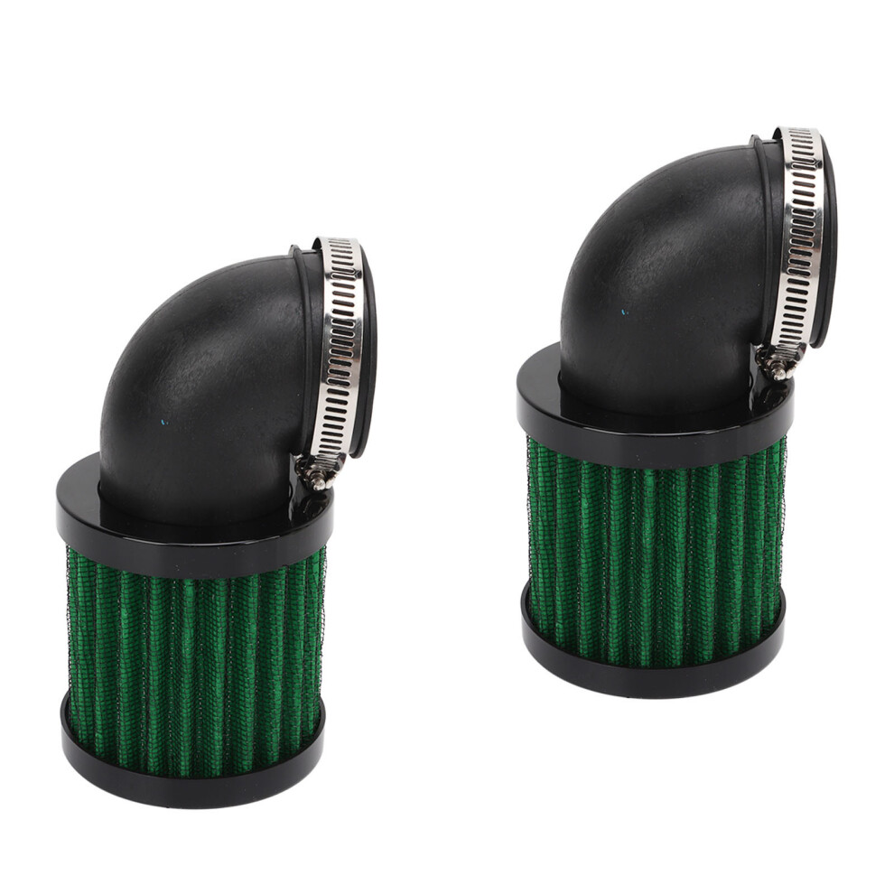 Universal Motorcycle Air Filter 28-48Mm 90 Bend For 50Cc-125Cc Atv Scooter Black/Green 9301354551455