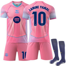 (24) Maillot de sport Barcelone Édition Spéciale Enfant Adulte N 10 Yamal 24