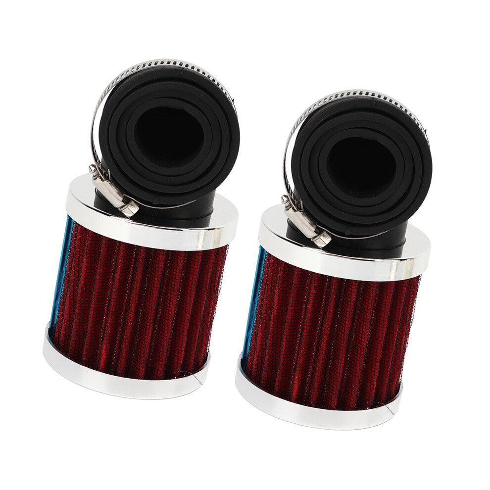 2 Pcs Motorcycle Air Filter 90 Angled Bend For 28-48Mm Carburetors Red 7891354551781