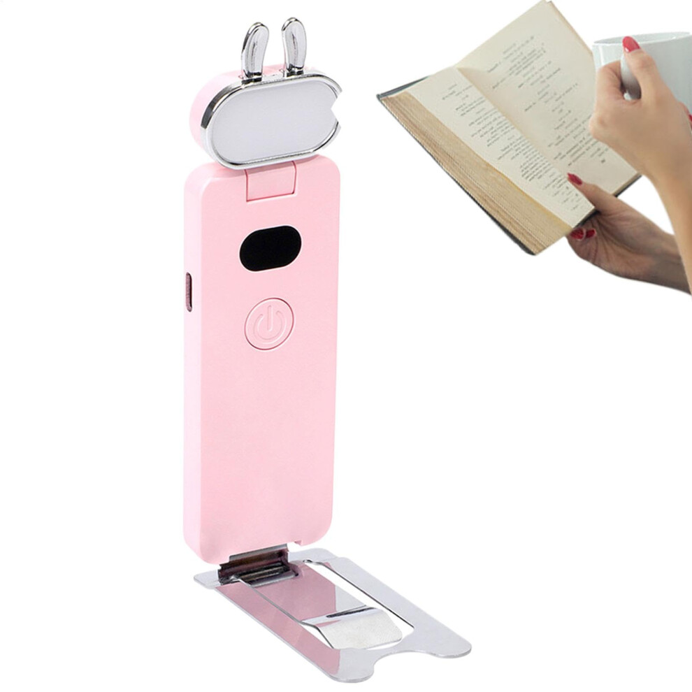 Clip On Book Usb With Eye Protection Dimmable Bookmark 3 Color Stepless Dimming 80-Hour Runtime Rabbit (Pink) Light/Pink 9084446590043