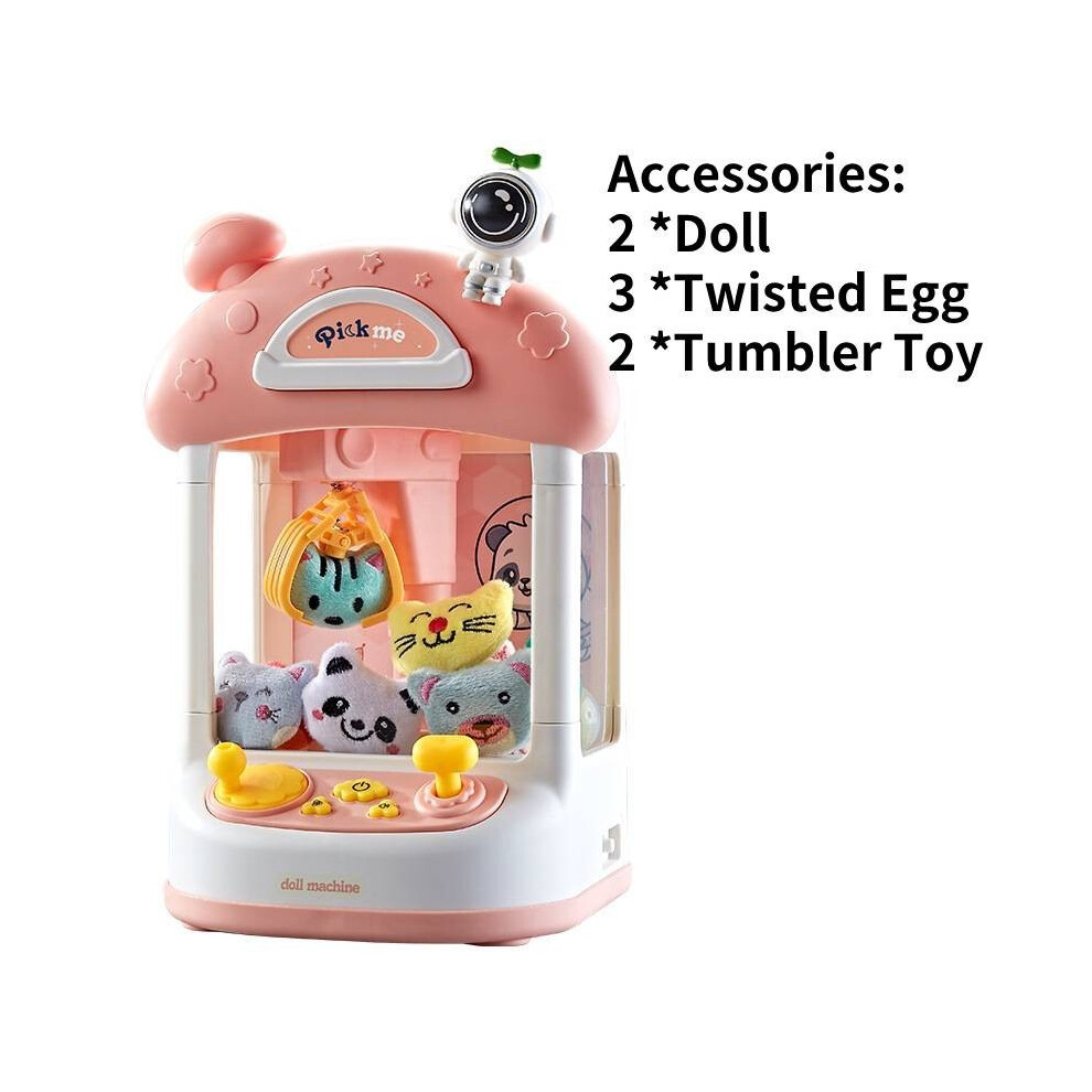 (Pink) Mini Claw Doll Machine Kids Candy Catch Grabber Party Toy Lights Gift Music