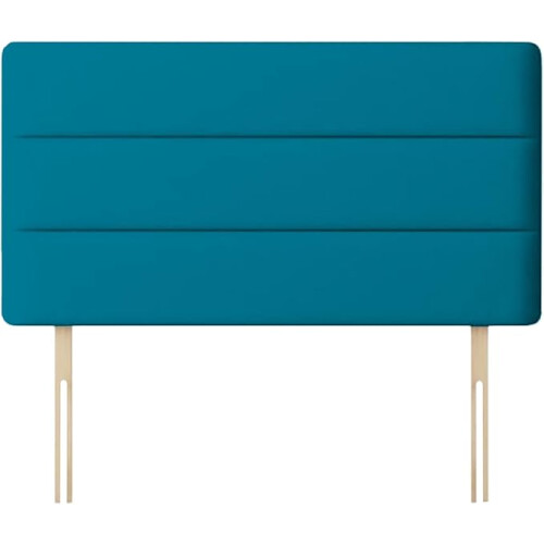 (Double Teal)Plush Velvet Horizontal Lined Headboard