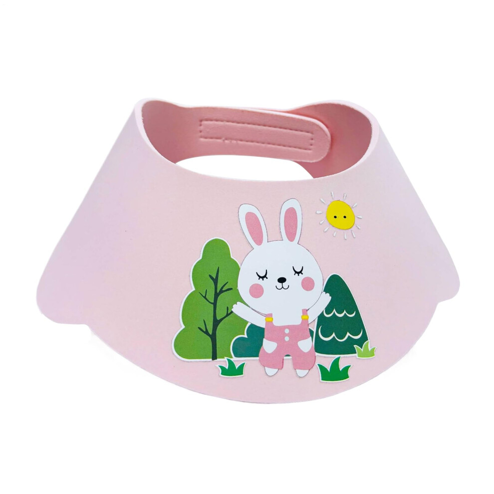 Kids Hair Washing Shield Adjustable Toddler Bath Visor Water Resistant Shampoo Shield Keeps Ears And Eyes Dry Pink