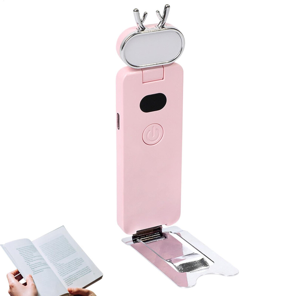 Clip On Reading For Book Usb Book Clip Eye Caring, 3 Color Stepless Dimmable, 80 Hrs Runtime, Light/Pink 9084446590340
