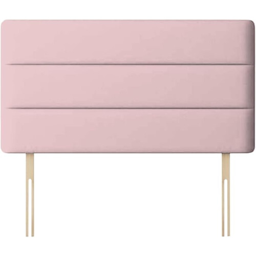 (Double Pink)Plush Velvet Horizontal Lined Headboard