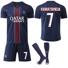 (26)Paris Saint-Germain Home Kids Adult sport Shirt No.7 Kvaratskhelia 26