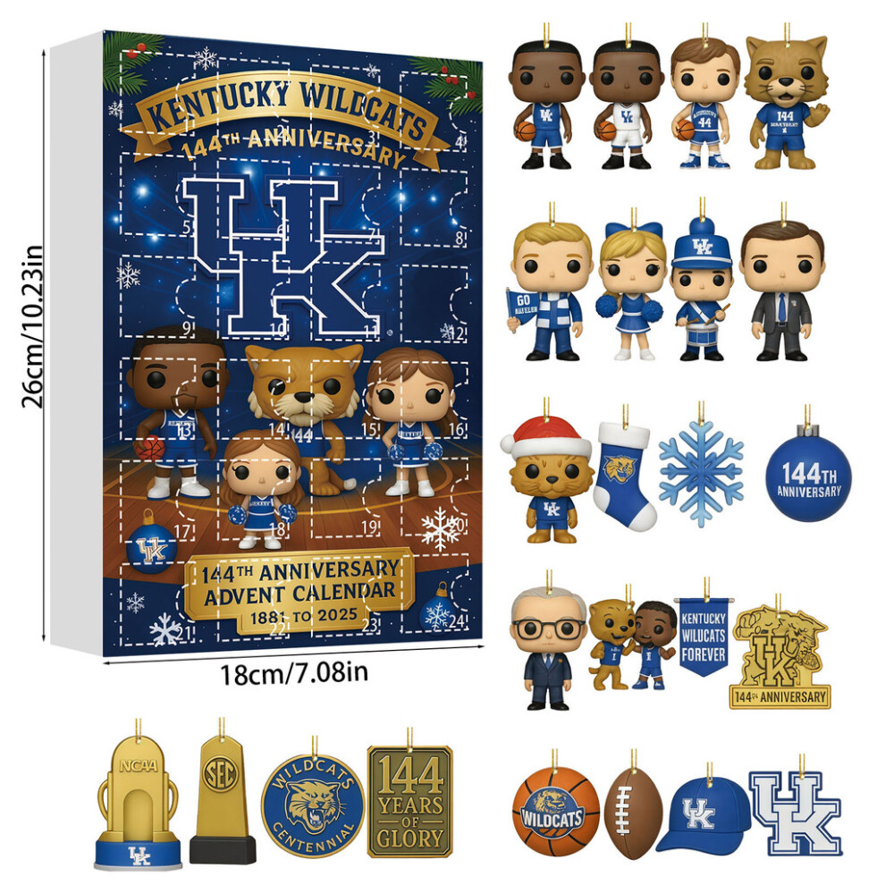 (Kentucky Wildcats) Football Hamburgers Fries Team Christmas Advent Calendar Blind Countdown Box-image-OPC-PMFCPMW-NEW