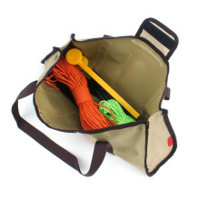 Large Capacity Camping Tool Storage Pouch 1680D Polyester Load Bearing Organizer For Hammer Tent Rope And Tools Khaki