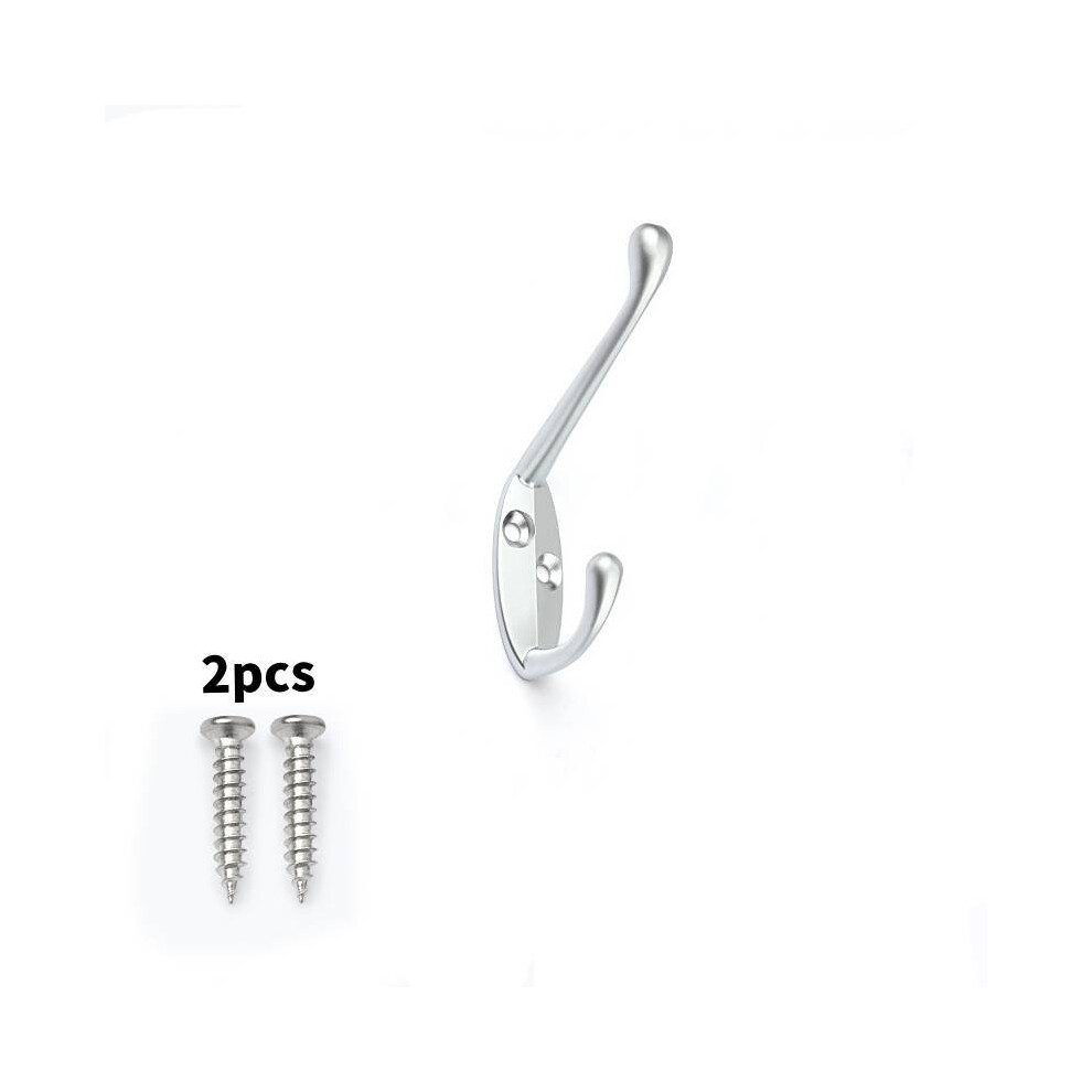 (Silver) Alloy Durable Zinc Coat Hanger With Drill Holes For Bathroom Closet Organization-image-OPC-PMFCSC7-NEW