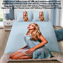 (Blue, Single(90x200cm)) Duvet Sabrina Carpenter Cover Pillowcase Bedding Set Boy Bedroom Decoration Girl