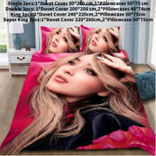 (Rose Red, Double(200x200cm)) Duvet Sabrina Carpenter Cover Pillowcase Bedding Set Boy Bedroom Decoration Girl