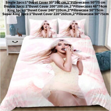 (Light Pink, Single(90x200cm)) Duvet Sabrina Carpenter Cover Pillowcase Bedding Set Boy Bedroom Decoration Girl