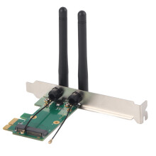 Mini PCIE till PCIE-adapterkort trådlöst wifi-nätverkskonverterare för stationär dator (2DB-antenn)