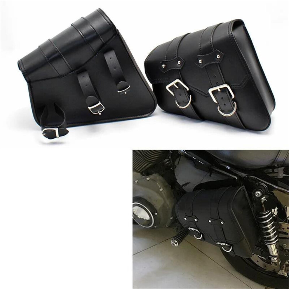Motorcycle Storage Bag Large Capacity Saddle Bag For Yamaha Motorcycle, Travel Panniers, Side Tools Pouch, Black/Silver 9393856595297