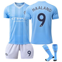 (Enfants 24 (130-140 cm)) 23-24 Survêtements de sport domicile Manchester City 9 Haaland Nouvelle saison