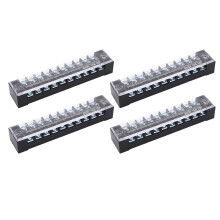 4er Pack Zweireihige Barriere 15A 600V 17x22mm Silber