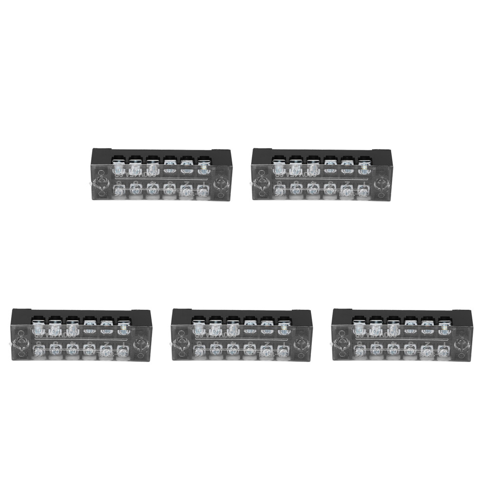 5Pcs Dual Row Terminal Block 15A 600V M3 Screws, 17X22mm 4671354590323