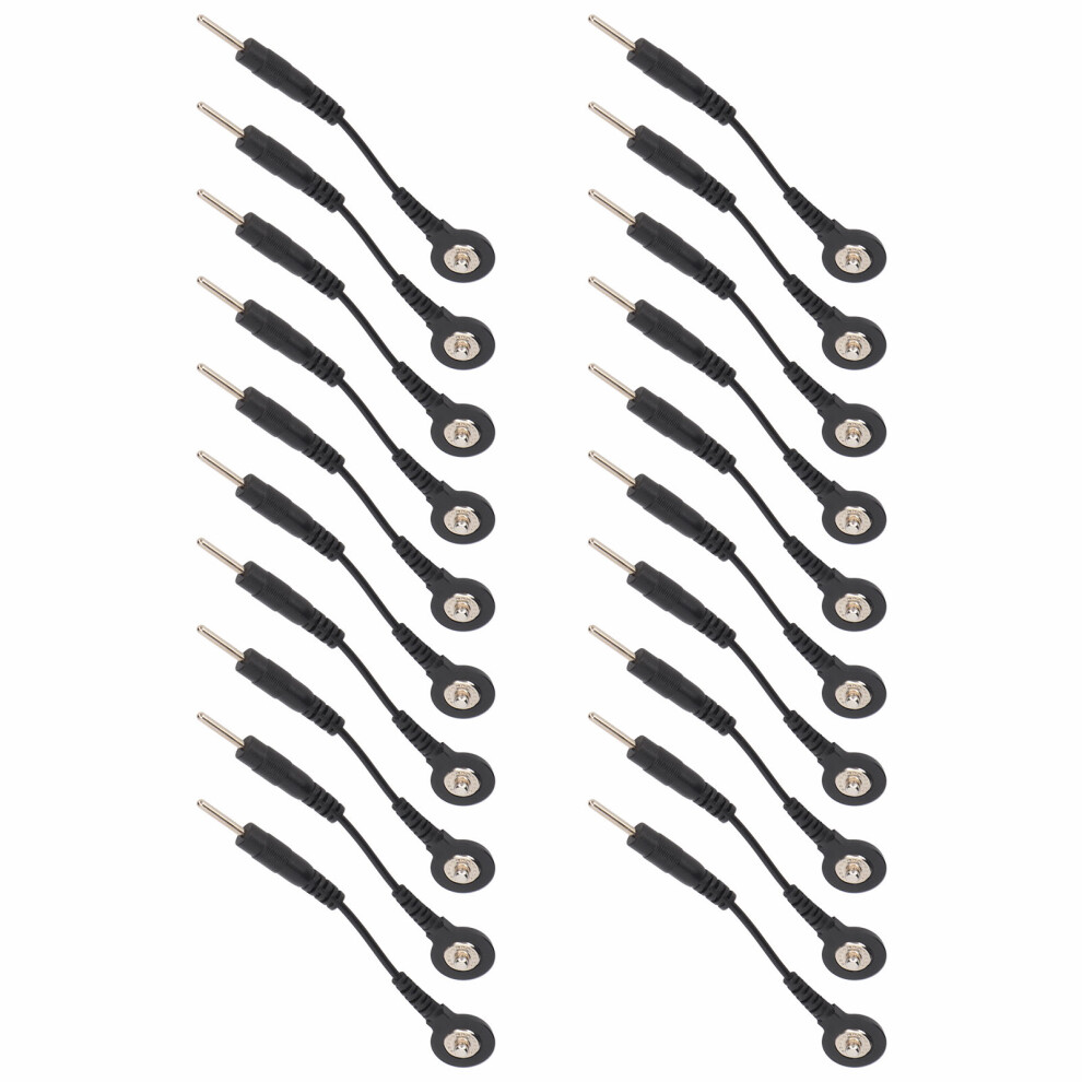 Black 20Pcs Snap Electrode Lead Wires For Tens Machine, 2 Inch