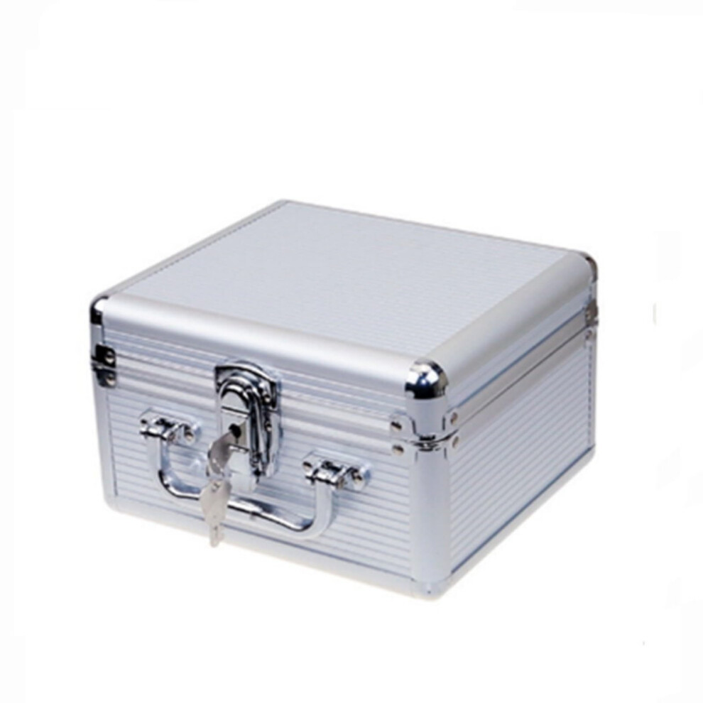 Secure Aluminum Travel Case For 2.5" Notebook Hard Drives Sponge-Lined Case Keyed Lock Shockproof Storage Holder Silver-image-OPC-PMFDWRT-NEW