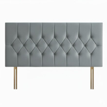 (steel, King 5ft) Chesterfield headboard|Bed headboard plush velvet 24" Height padded lined Headboard padded panelled Headboard with matching buttons