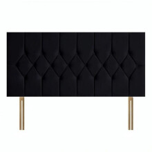 (Black, King 5ft) Chesterfield headboard|Bed headboard plush velvet 24" Height padded lined Headboard padded panelled Headboard with matching buttons