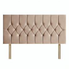 (Mink, King 5ft) Chesterfield headboard|Bed headboard plush velvet 24" Height padded lined Headboard padded panelled Headboard with matching buttons