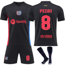 (28 (150-160 cm))2425 Barcelona Auswärtstrikot schwarz Sporttrikot-Set - Pedri + Stutzen 28 (150-160