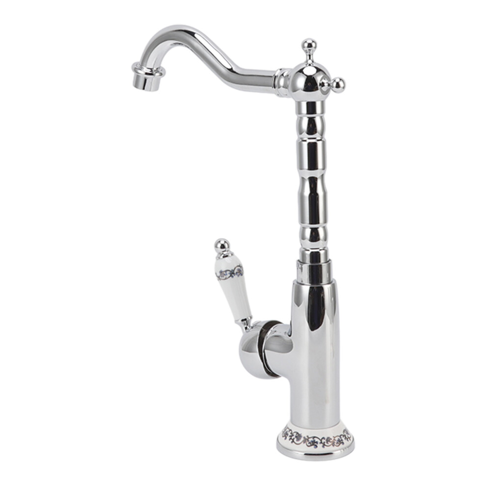 Retro Brass Basin Faucet With Long Bend Hose, Hot & Cold, 49.7Oz 8331354595976