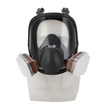 Complete Full Face Respirator Kit with 10 Filters for Chemical Safety