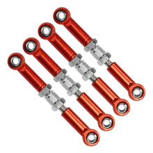 4 Stück verstellbares Aluminium-Eisen RC-Stangen Set für FMS 1/24 FCX24 Rot