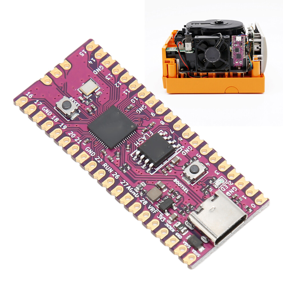 Dual Core Rp2040 Pico Board, 16Mb Flash, 5.1X2.1cm Purple 7631354597842