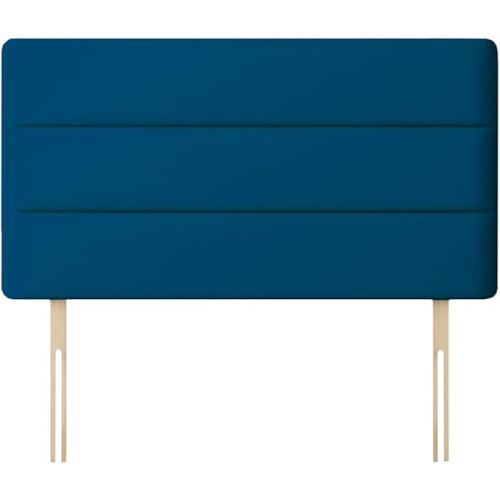 (Double Blue)Plush Velvet Horizontal Lined Headboard