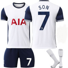 (S(165-170cm))2425 Tottenham Hotspur Heimtrikot Kurzarm Sporttrikot - Set - Nr. 7 Son Heung-min 17 Romero