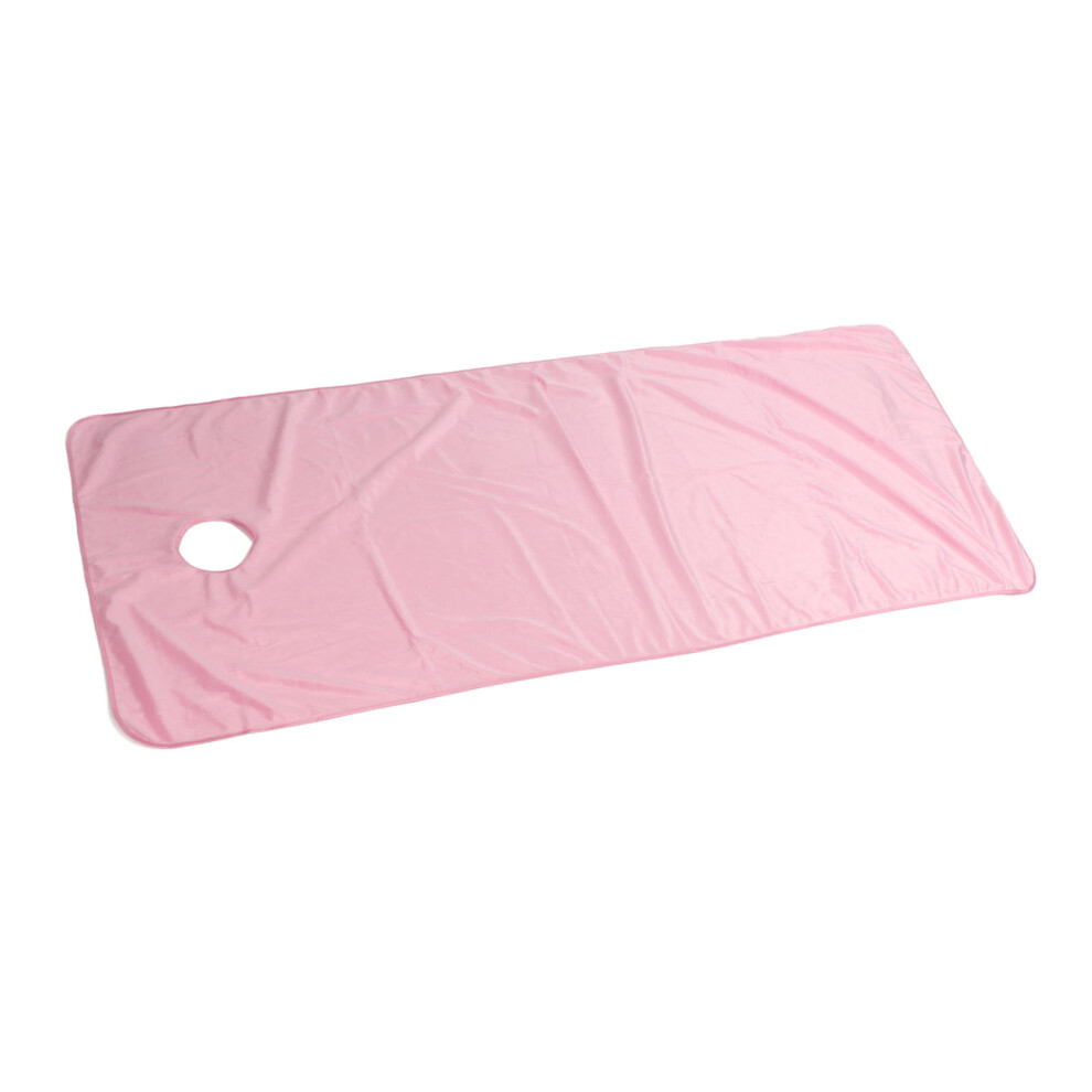 Pink Short Plush Massage Table Sheet with Hole 80x200cm for Spa