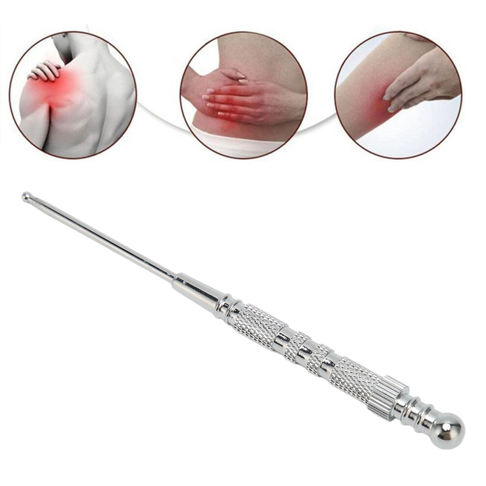 Stainless Steel Facial Reflexology Massage Tool Retractable Pen for Pain Relief