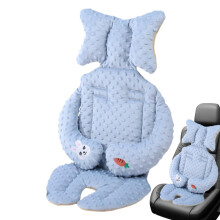 Baby Stroller Seat Insert Thickened Cushion For Car Seat Soft Double Sided Autumn Winter Gray