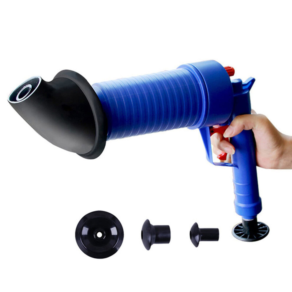 Toilet Plunger Clog Remover Air Drain Blaster, High-Pressure Toilet Unclogger Gun, 4-Sized Suckers, Pipe Dredging Tool 9084446592726