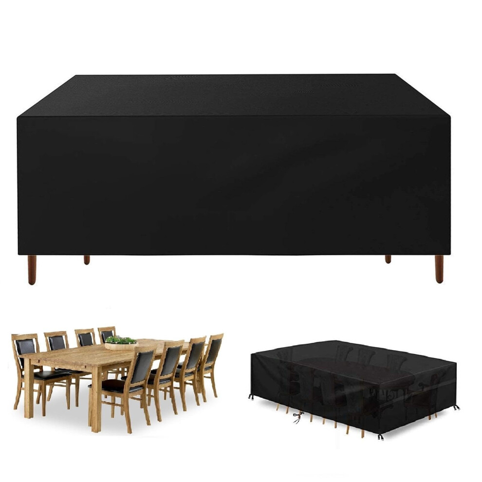 Waterproof Outdoor Table Cover for Rattan Furniture Rectangular/Square 195x135x105cm UV Resistant Durable Black Protector-image-OPC-PMFFWY6-NEW