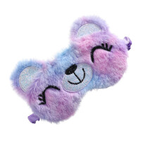 Plush Bear Sleep Eye Mask Light-Blocking Design, Hair-Friendly Headband, Travel and Nap Comfort for Boys
