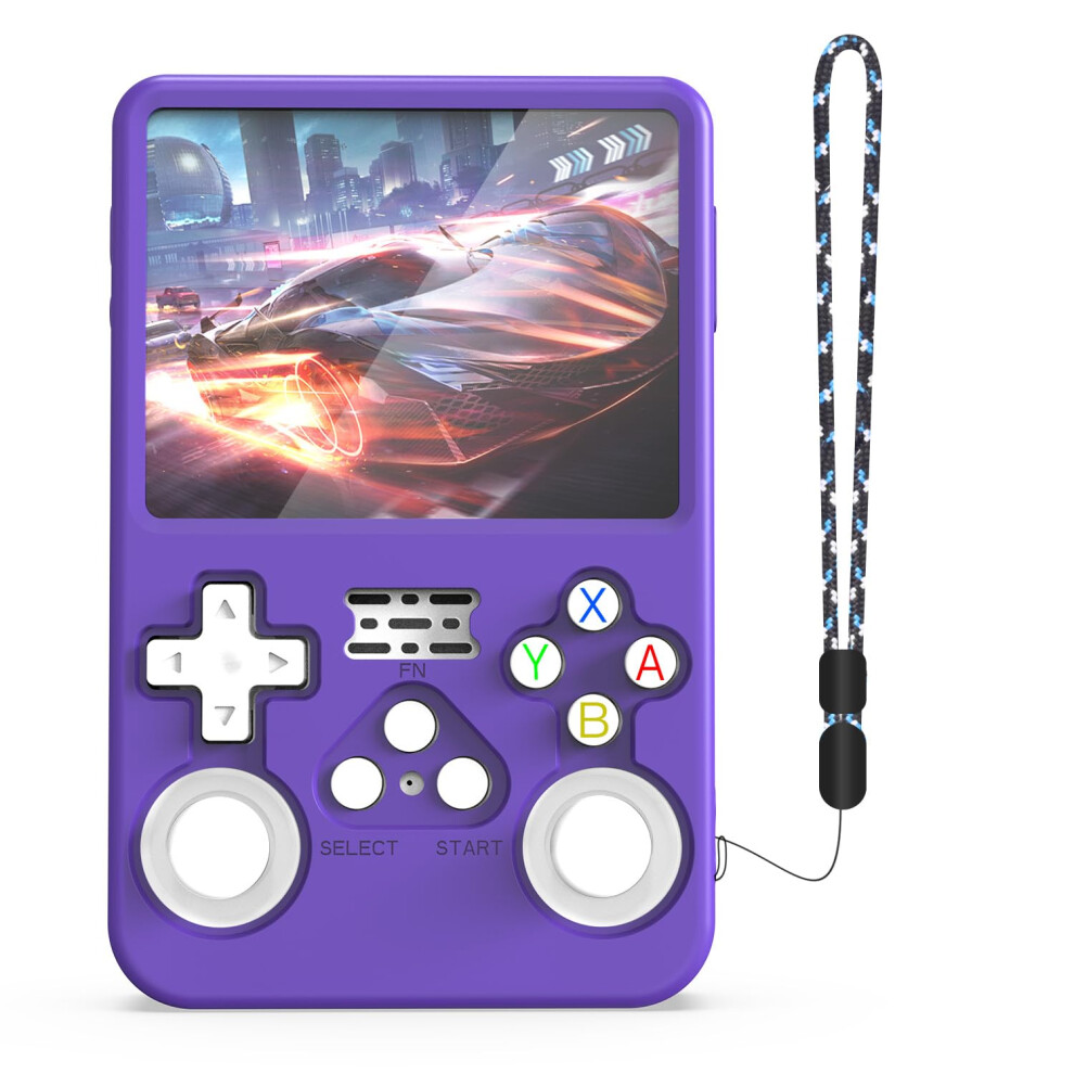 Silicone Protective Case For R36s Handheld Game Console, Skin Sleeve With Lanyard, Gamepad Housing Accessory Purple 9084446592924