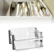 Acrylic 2-Layer Desk Letter File Tray Storage Rack 280x372x144mm