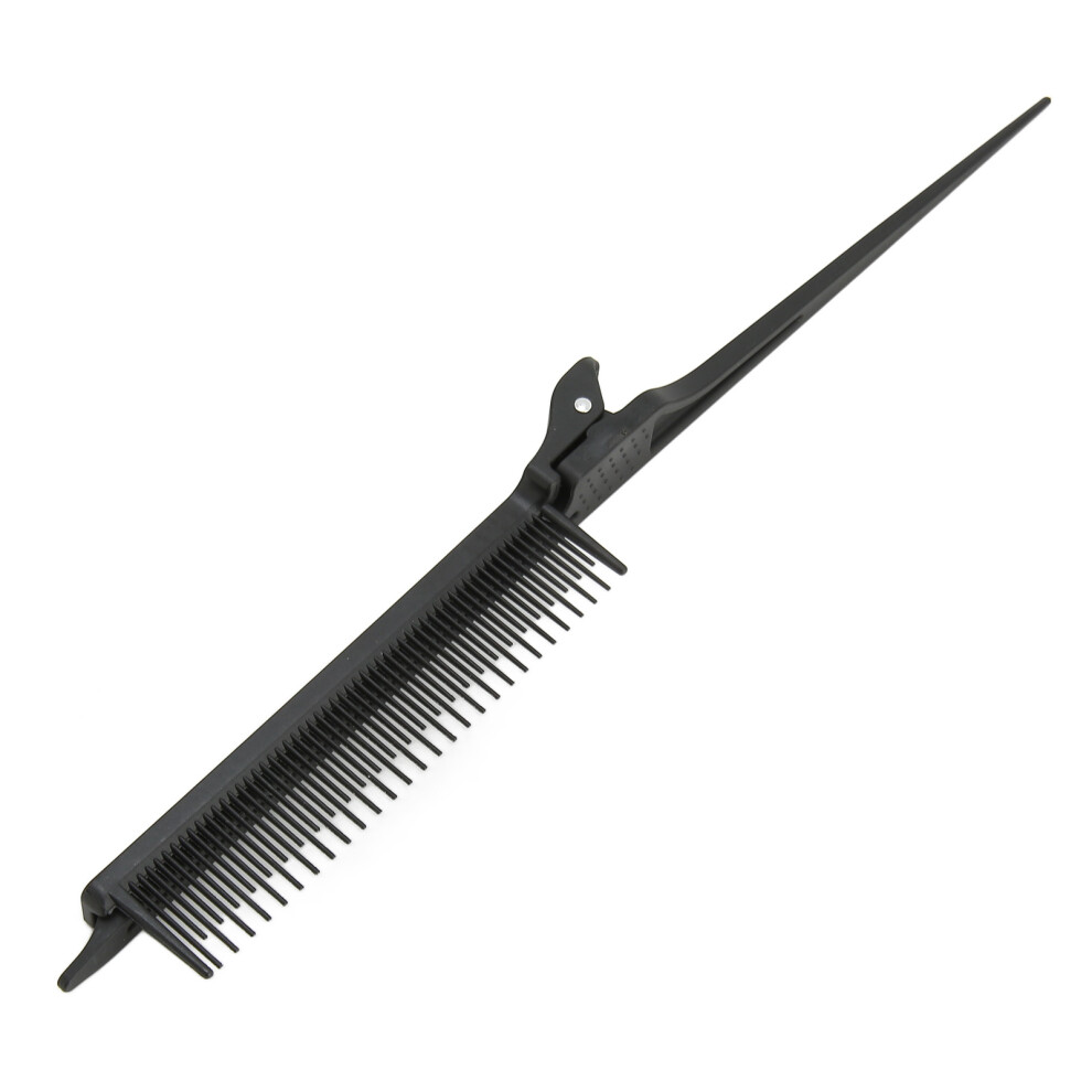 Unisex Black Professional Rat Tail Teasing Clip Comb For Salon & Home Use