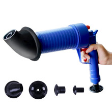 Toilet Plunger With 4 Replaceable Heads Manual Air Plunger High Pressure Drain Blaster for Bathroom Kitchen Floor Drain