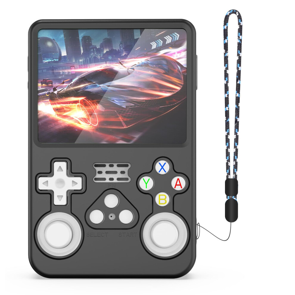 Silicone Protective Case For R36s Handheld Game Console, Skin Sleeve, Gamepad Housing, Lanyard Included, Black 9016109619754