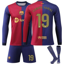 (26) Barcelona Heimtrikot-Set für Kinder, langärmlig, Sport, Nr. 19, Yamal Langarm, Größe 26