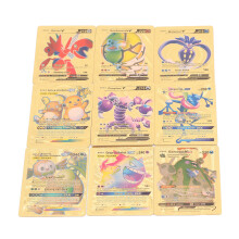 110pcs Gold Foil PVC Cards for Board Game Waterproof Anime Cartoon
