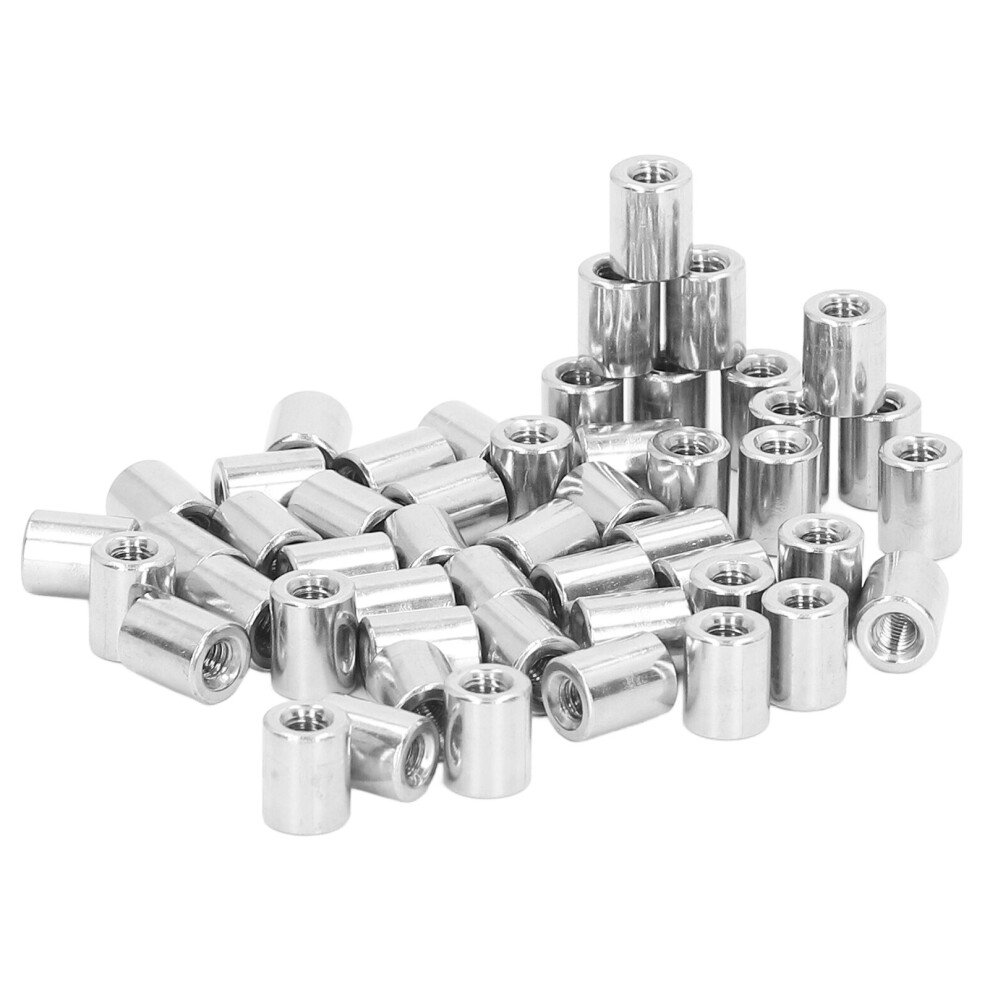 50Pcs M4 Female Thread Coupling Nut Kit Stainless Steel Maintenance Cylindrical 8731354620461