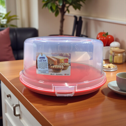 Whitefurze 30cm Round Airtight Cake Box with Handle 2