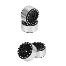 4 Stück Aluminiumlegierung RC Beadlock Radnaben für 1/18 und 1/24 Modelle Schwarz