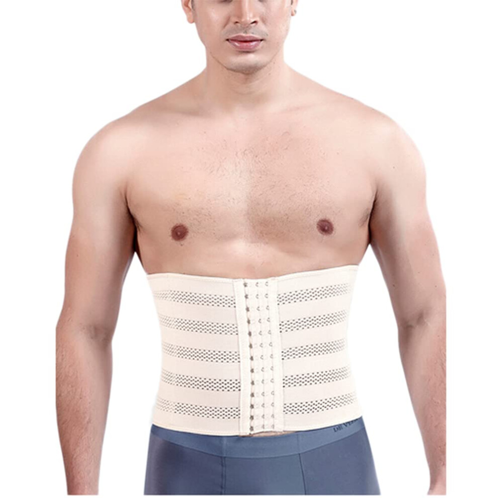 Waist Trainer Corset Slimming Belt Lumbar Support Breathable Men Seamless Girdle Gym Fajas Colobian Latex Trimmer Black-image-OPC-PMFGPRS-NEW